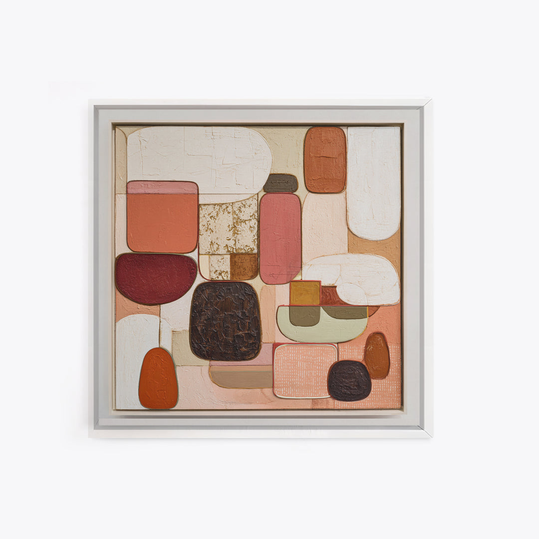 Modern Sculptural Shapes Rendered as Painted Forms Canvas Print, Art, Framed Art, Living Room Decor, Abstract Art, ART-1x1-54