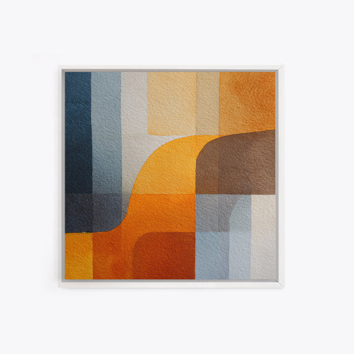Geometric Color Study Framed Canvas Print, Art, Pink Wall Art, Living Room Decor, Fine Art, Textured Painting, ART-1x1-57