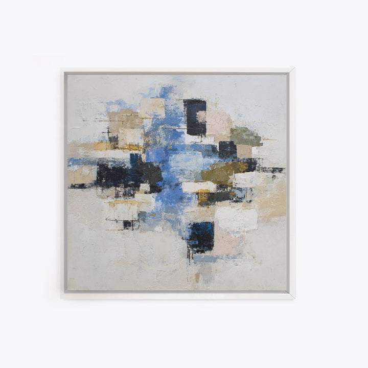 Abstract Water Forms Framed Canvas Print, Art, Pink Wall Art, Living Room Decor, Abstract Art, Textured Painting, ART-1x1-67