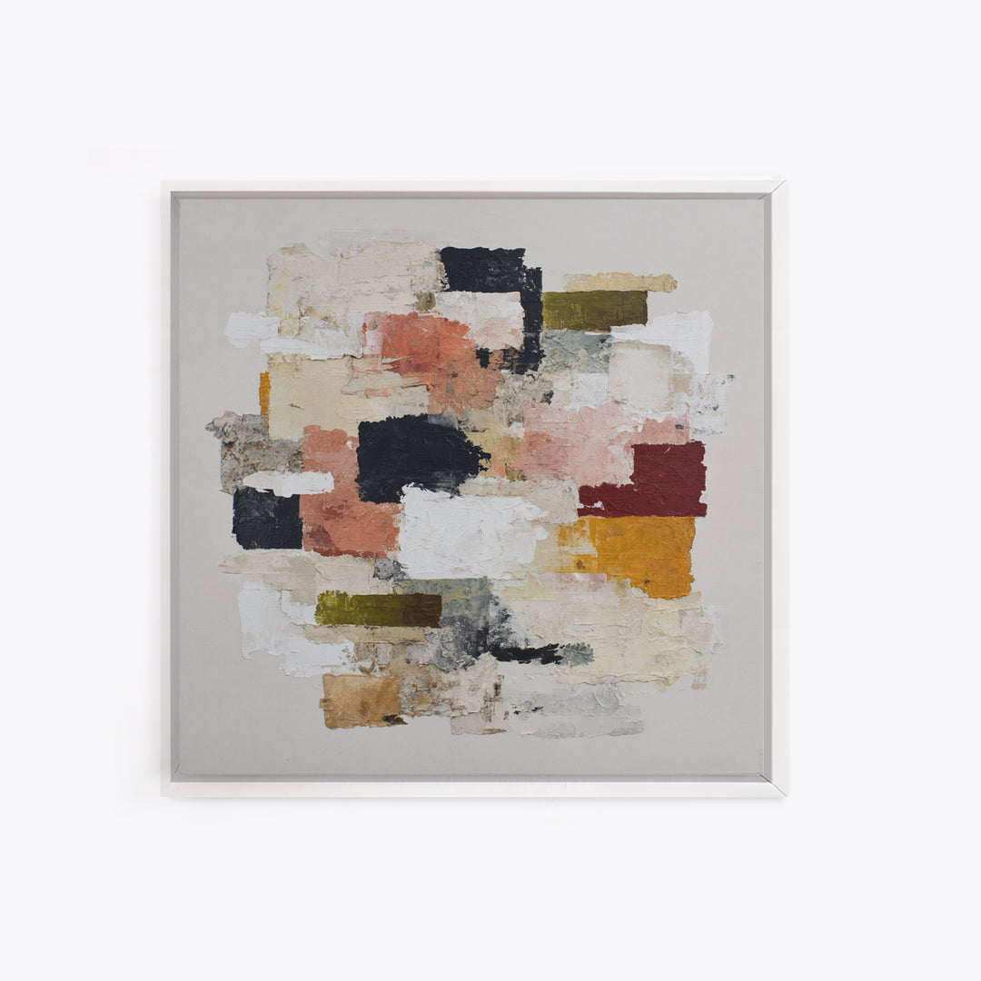 Contemporary Abstract with Layered Pigments and Energetic Canvas Print, Art, Abstract Wall Art, Living Room Decor, ART-1x1-74