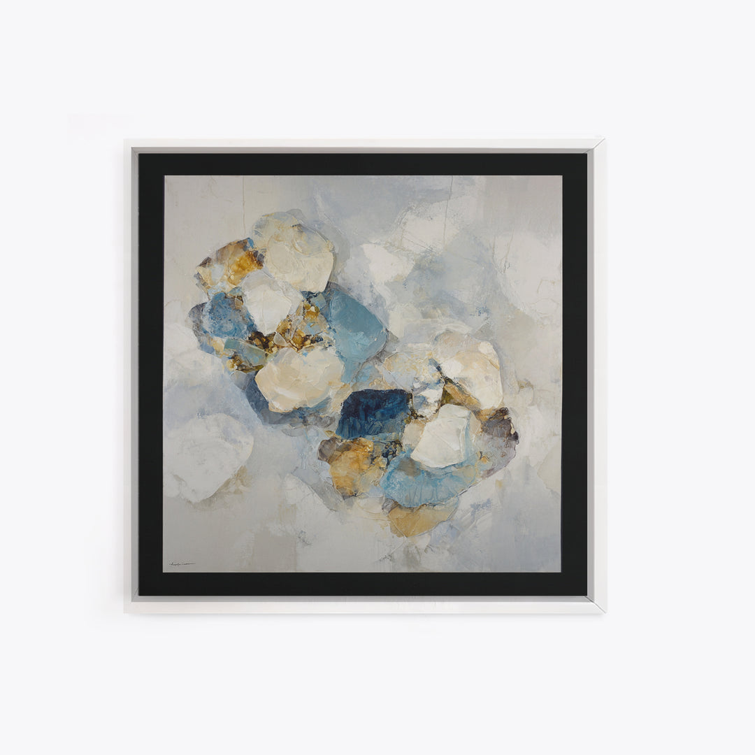 Modern Sculptural Shapes Rendered as Painted Forms Framed Canvas Print, Art, Resin Art, Living Room Decor, Abstract Art, ART-1x1-78