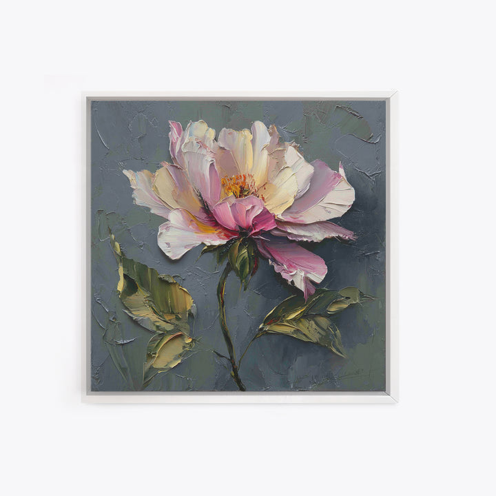 Romantic Floral Oil Painting Framed Canvas Print, Art, Art Commission, Living Room Decor, Oil Painting, Black Art, ART-1x1-8