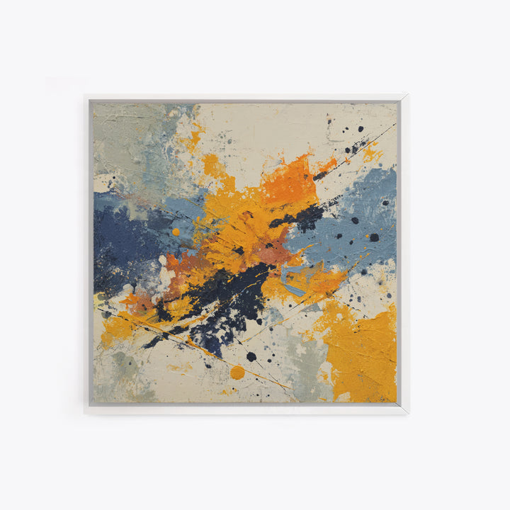 Contemporary Abstract with Layered Pigments and Energetic Canvas Print, Art, Gallery Decor, Living Room Decor, Abstract Art, ART-1x1-98
