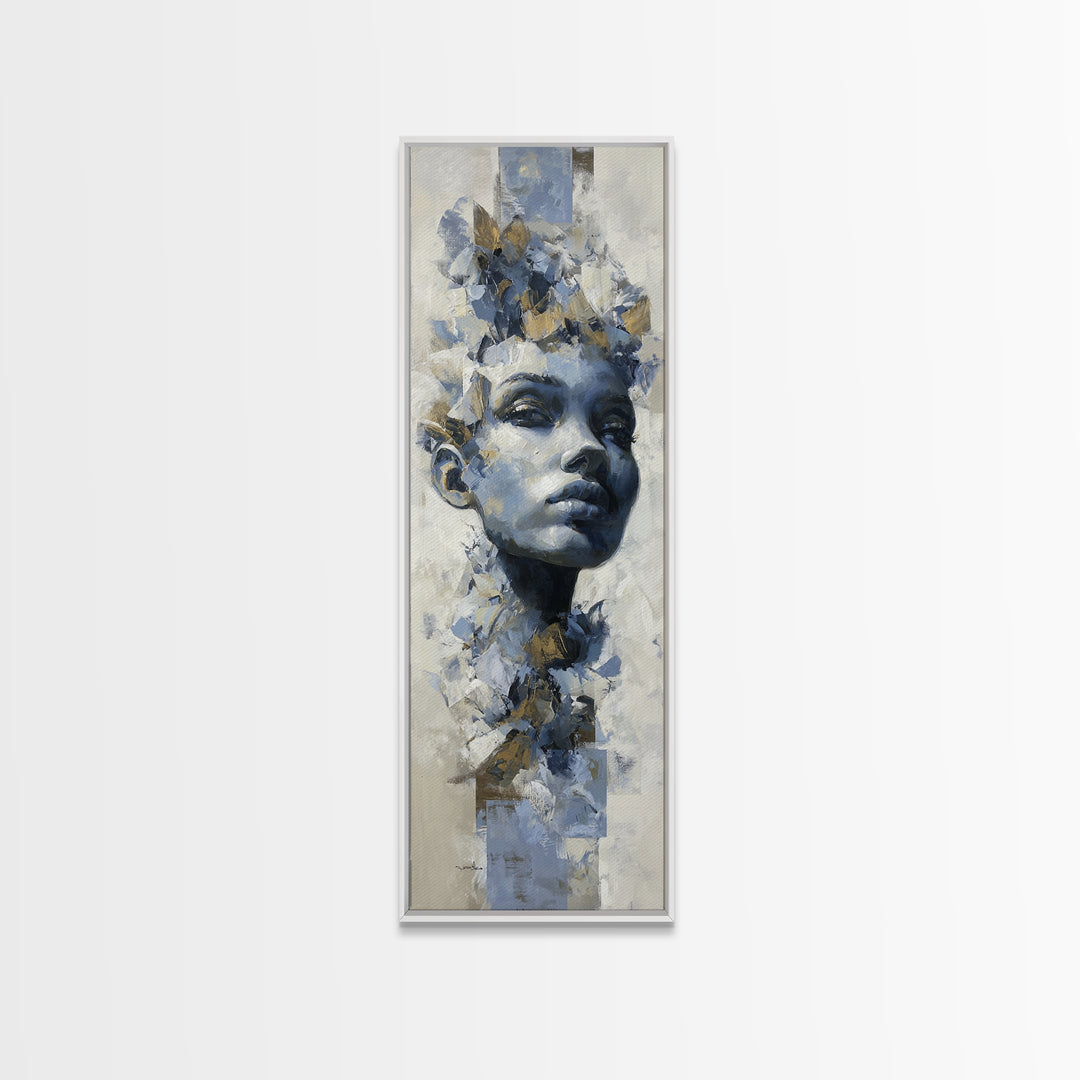 Expressive Portrait with Dramatic Light and Textured Canvas Print, Art, Room Decor, Living Room Decor, Fine Art, ART-1x3-40