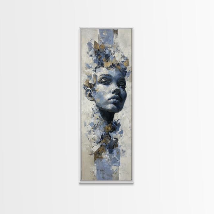 Expressive Portrait with Dramatic Light and Textured Canvas Print, Art, Room Decor, Living Room Decor, Fine Art, ART-1x3-40