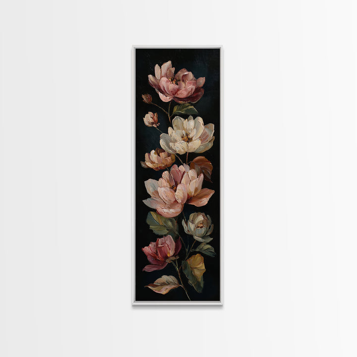 Romantic Floral Oil Painting Canvas Print, Art, Fine Art Print, Living Room Decor, Oil Painting, Digital Art, ART-1x3-44