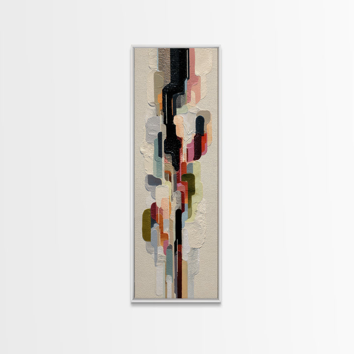 Contemporary Abstract with Layered Pigments and Energetic Framed Canvas Print, Art, Resin Art, Living Room Decor, Fine Art, ART-1x3-62