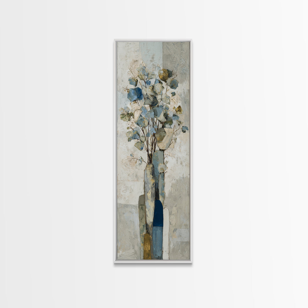 Modern Sculptural Shapes Rendered as Painted Forms Framed Canvas Print, Art, Boho Wall Art, Living Room Decor, Abstract Art, ART-1x3-66