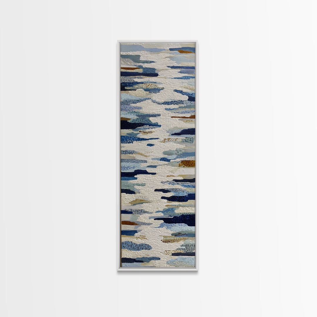 Abstract Water Forms Framed Canvas Print, Art, Wall Art Prints, Living Room Decor, Fine Art, Ai Art, Textured Wall Art, ART-1x3-79