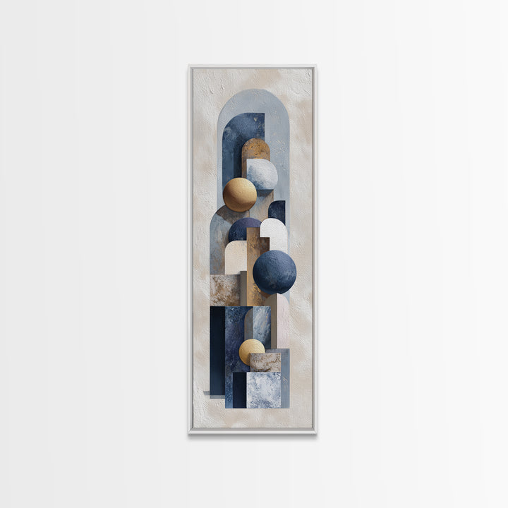 Modern Sculptural Shapes Rendered as Painted Forms Canvas Print, Art, Neutral Decor, Living Room Decor, Abstract Art, ART-1x3-90