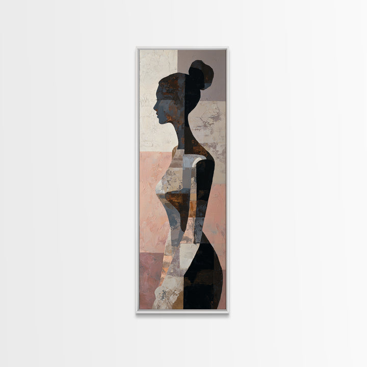 Simple Monochrome Figure Study Framed Canvas Print, Art, Digital Wall Art, Living Room Decor, Fine Art, Framed Art, ART-1x3-96