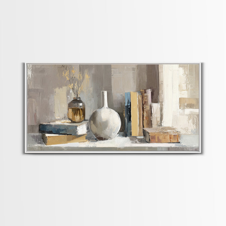 Sunlit Interior Still Life Framed Canvas Print, Art, Modern Decor, Living Room Decor, Fine Art, Art Prints, Digital Art, ART-2x1-34