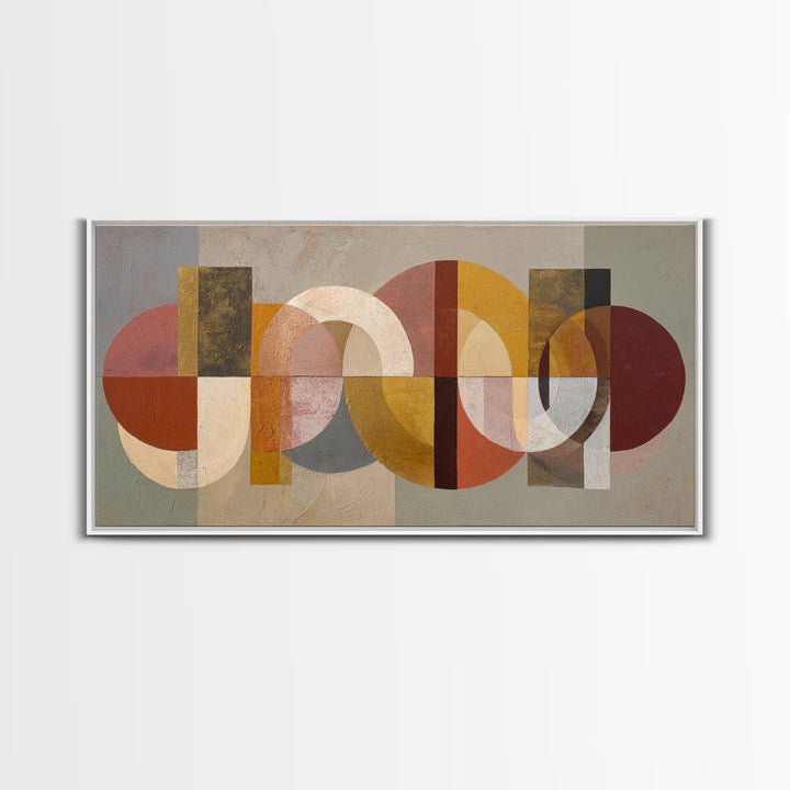 Geometric Color Study Canvas Print, Art, Living Room Decor, Abstract Art, Art Nouveau, Framed Wall Art, Canvas Wall Art, ART-2x1-53