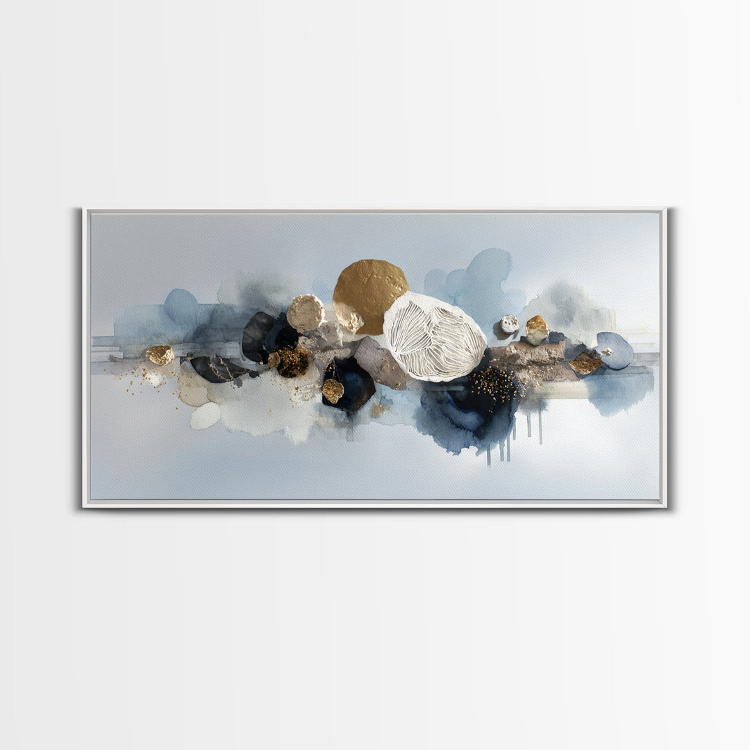Modern Sculptural Shapes Rendered as Painted Forms Canvas Print, Art, Contemporary Art, Living Room Decor, Abstract Art, ART-2x1-74