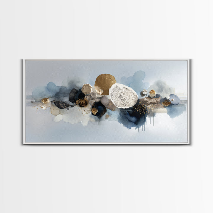 Modern Sculptural Shapes Rendered as Painted Forms Canvas Print, Art, Contemporary Art, Living Room Decor, Abstract Art, ART-2x1-74