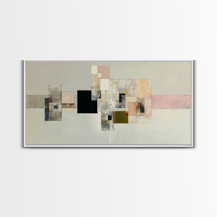 Geometric Color Study Canvas Print, Art, Living Room Decor, Abstract Art, Art Nouveau, Framed Wall Art, Canvas Wall Art, ART-2x1-77