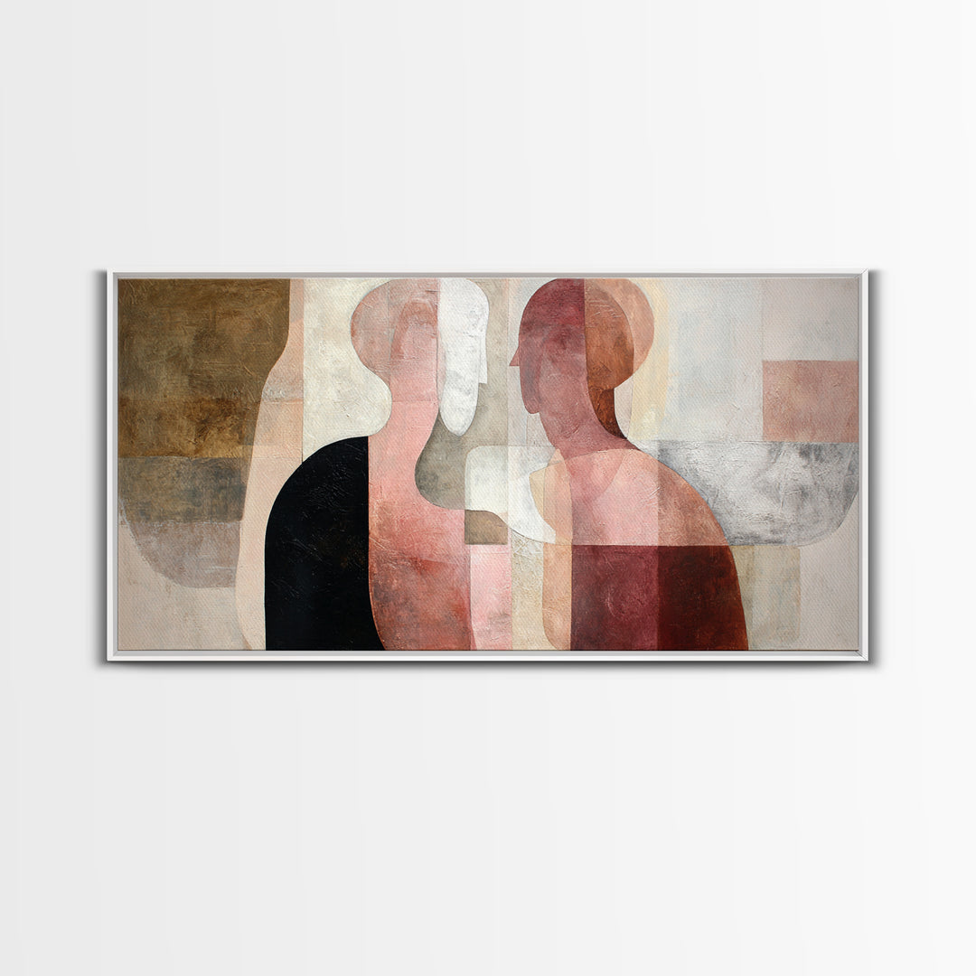 Simple Monochrome Figure Study Framed Canvas Print, Art, Boho Decor, Living Room Decor, Fine Art, Printable Wall Art, ART-2x1-8