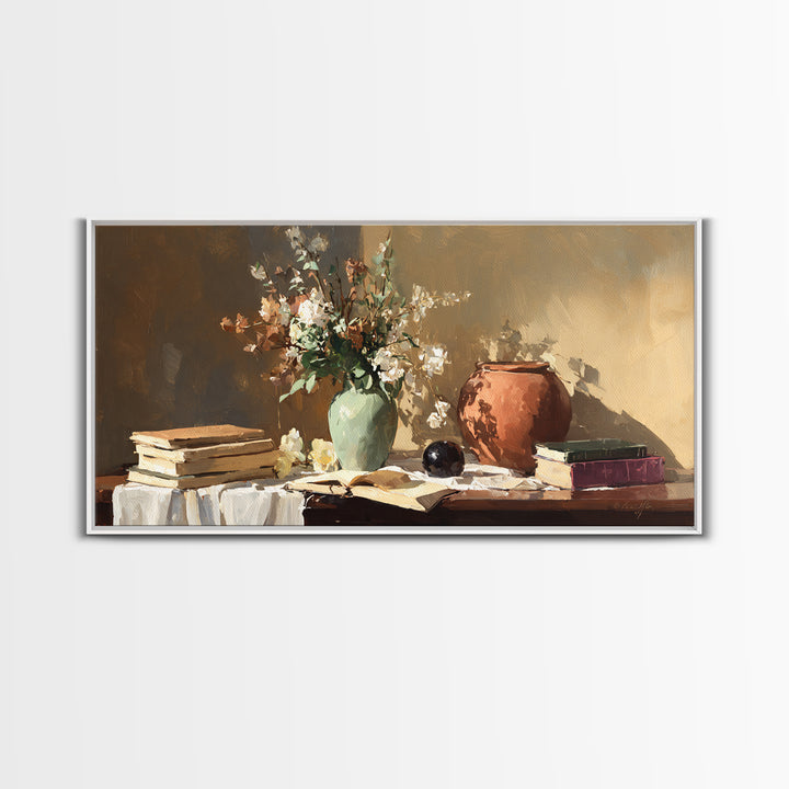 Sunlit Interior Still Life Canvas Print, Art, Room Decor, Living Room Decor, Fine Art, Art Commission, Digital Wall Art, ART-2x1-82