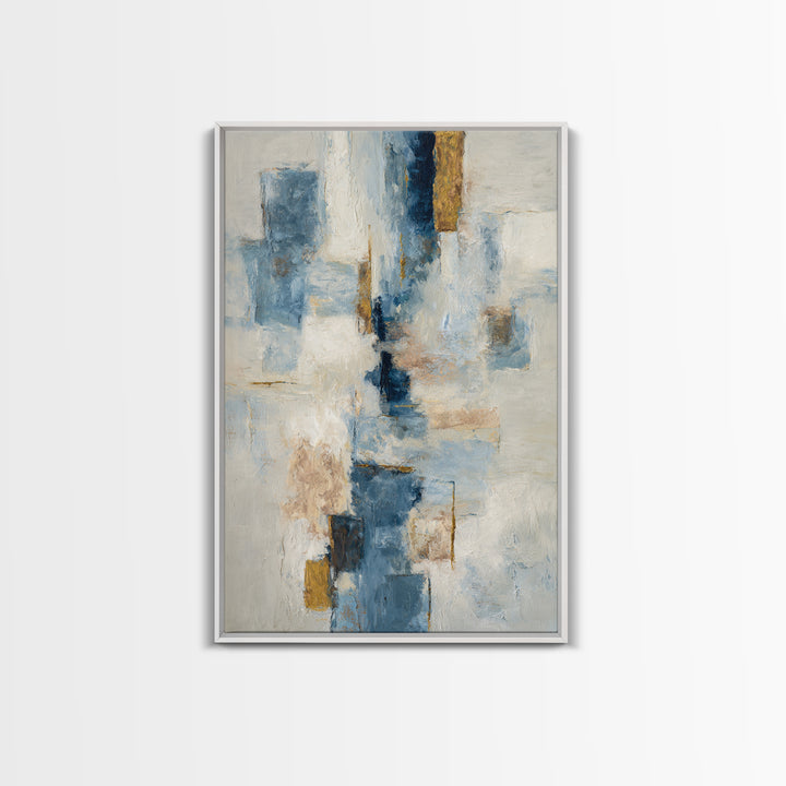 Modern Sculptural Shapes Rendered as Painted Forms Framed Canvas Print, Art, Luxury Decor, Living Room Decor, Abstract Art, ART-2x3-38