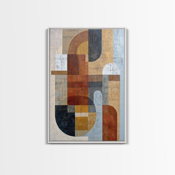 Geometric Color Study Framed Canvas Print, Art, Textured Painting, Living Room Decor, Fine Art, Digital Wall Art, ART-2x3-41
