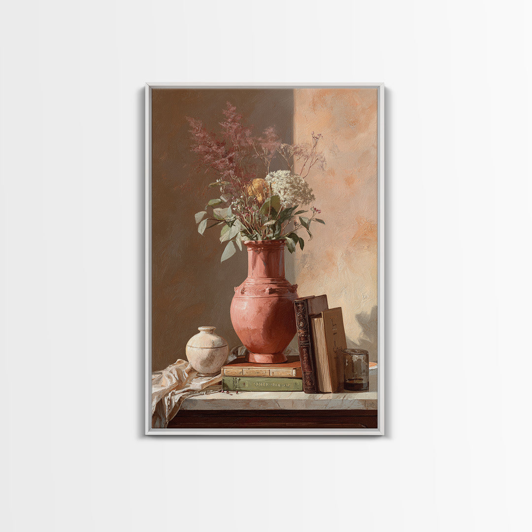 Sunlit Interior Still Life Canvas Print, Art, Textured Painting, Living Room Decor, Fine Art, Digital Wall Art, ART-2x3-70
