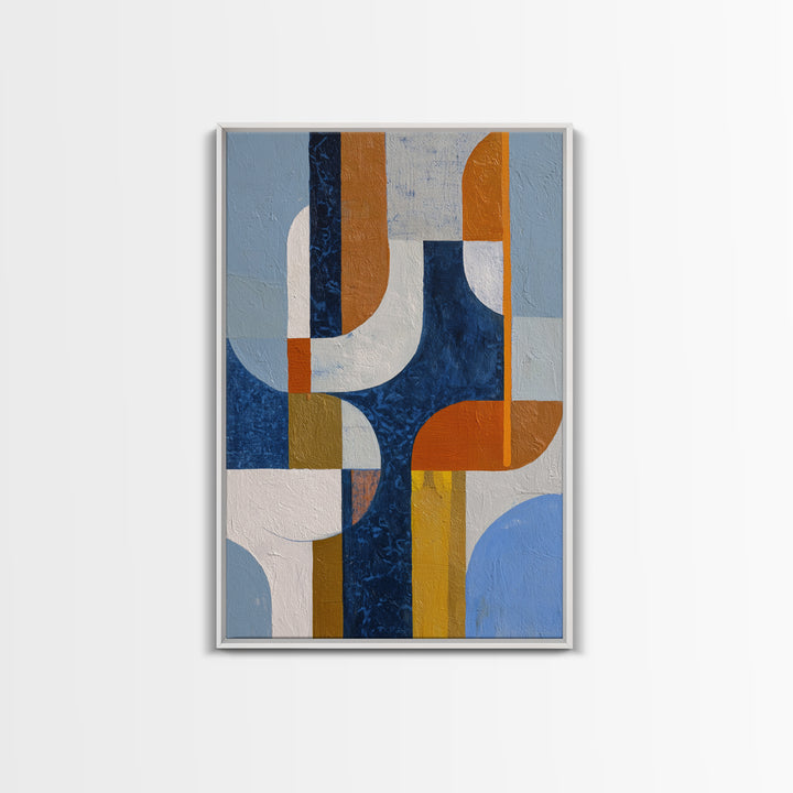 Geometric Color Study Framed Canvas Print, Art, Art Commission, Living Room Decor, Abstract Art, Black Art, Framed Art, ART-2x3-89