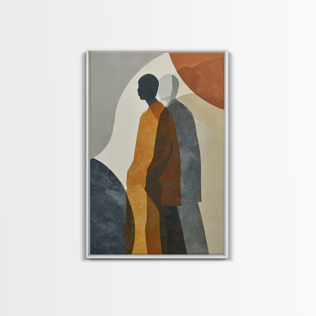 Simple Monochrome Figure Study Framed Canvas Print, Art, Framed Art, Living Room Decor, Fine Art, Neutral Decor, ART-2x3-92