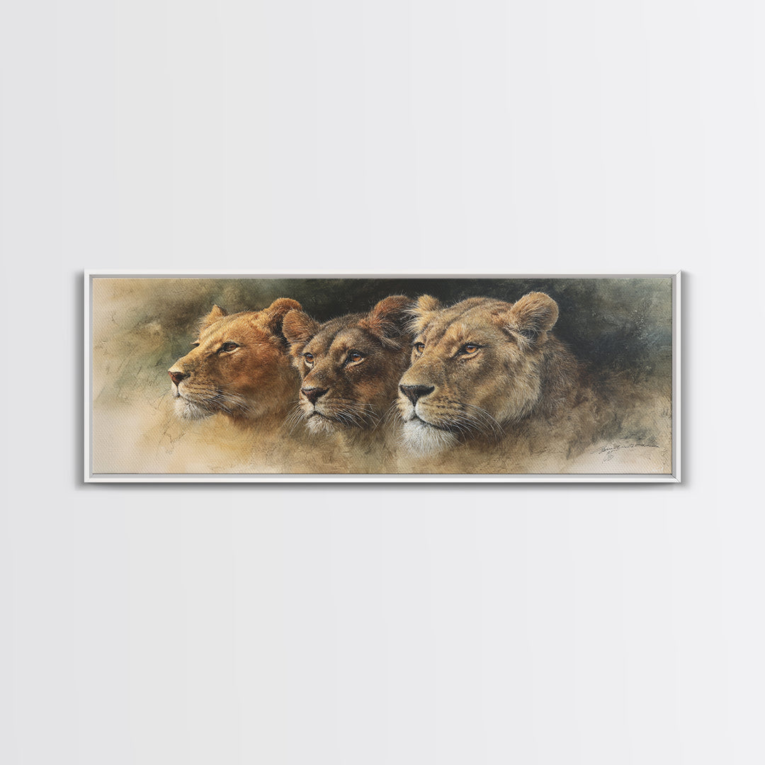 Elegant Animal Portrait Framed Canvas Print, Art, Textured Painting, Living Room Decor, Fine Art, Digital Wall Art, ART-3x1-10