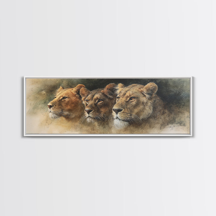Elegant Animal Portrait Framed Canvas Print, Art, Textured Painting, Living Room Decor, Fine Art, Digital Wall Art, ART-3x1-10