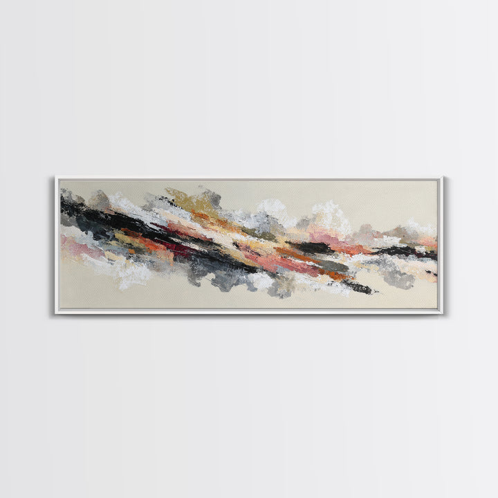 Contemporary Abstract with Layered Pigments and Energetic Canvas Print, Art, Digital Art, Living Room Decor, ART-3x1-18