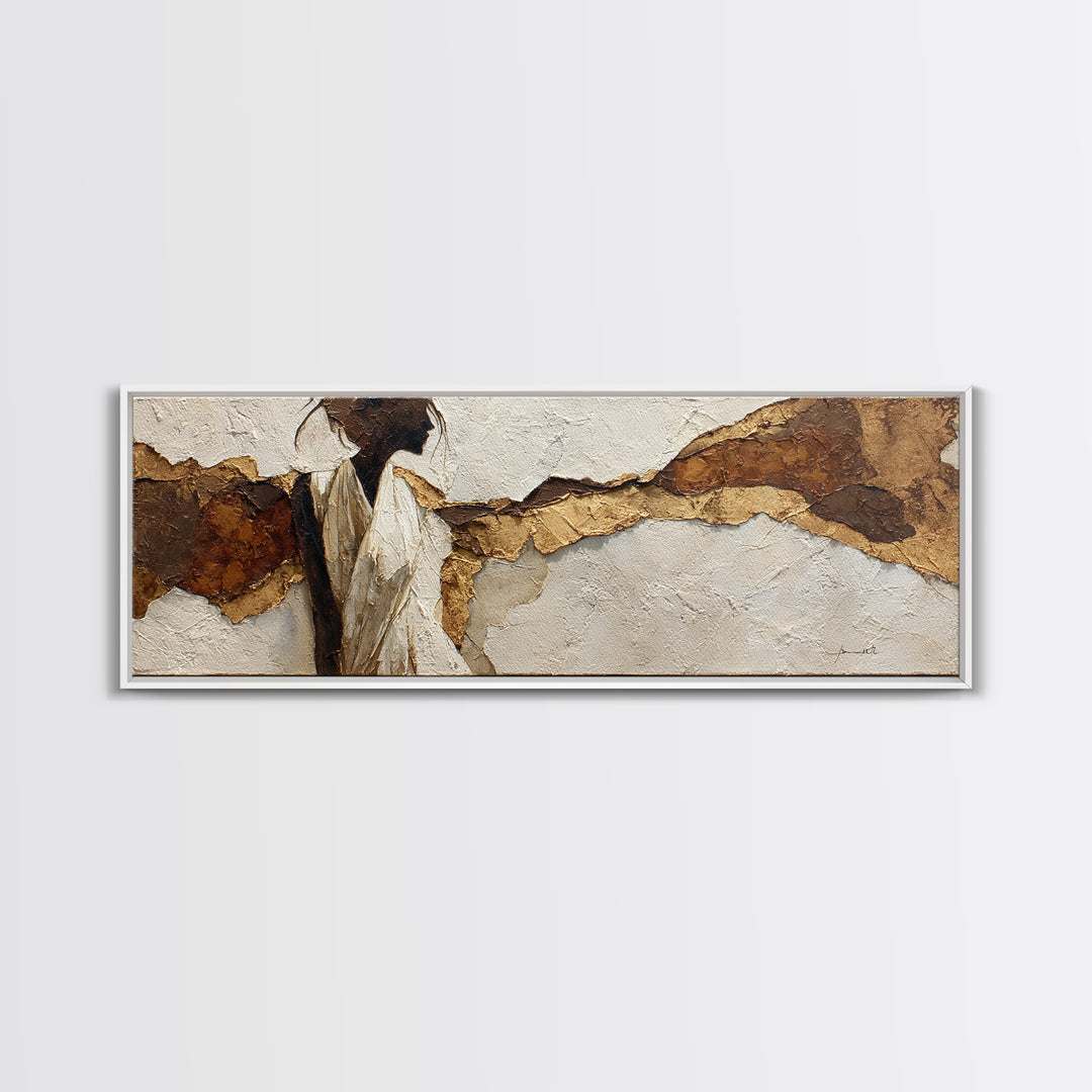 Simple Monochrome Figure Study Framed Canvas Print, Art, Resin Art, Living Room Decor, Oil Painting, Luxury Decor, ART-3x1-28