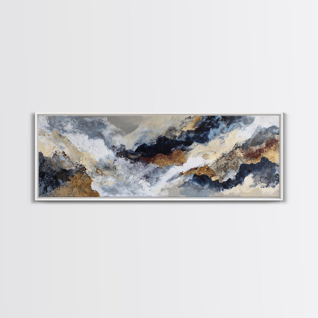 Textured Neutral Abstraction Canvas Print, Art, Art Commission, Living Room Decor, Fine Art, Black Art, Framed Art, ART-3x1-29