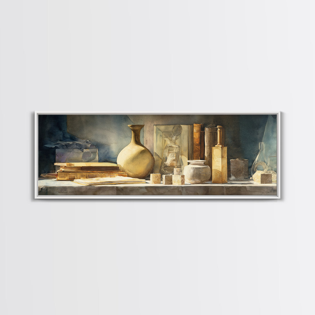 Sunlit Interior Still Life Canvas Print, Art, Room Decor, Living Room Decor, Fine Art, Art Commission, Digital Wall Art, ART-3x1-30