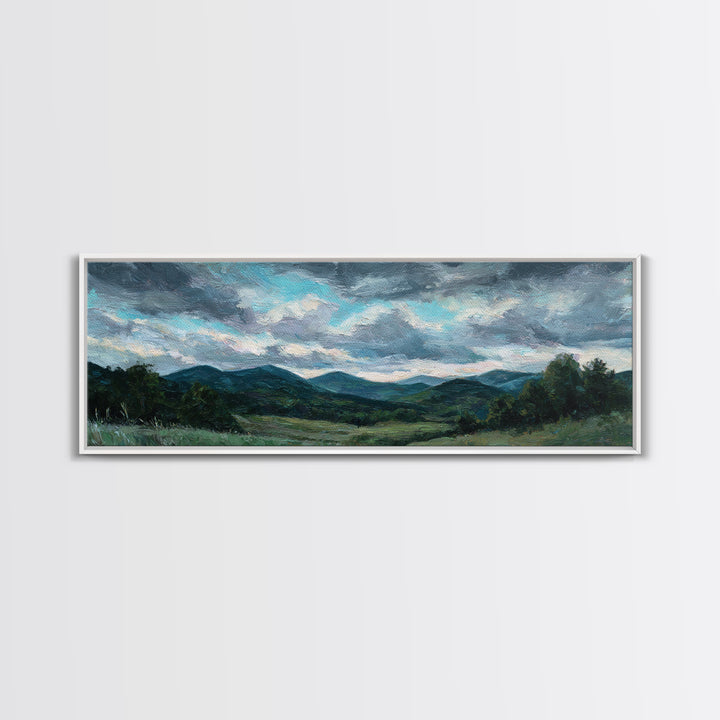 Quiet Mountain Scene Canvas Print, Art, Digital Wall Art, Living Room Decor, Oil Painting, Framed Art, Wood Wall Art, ART-3x1-33