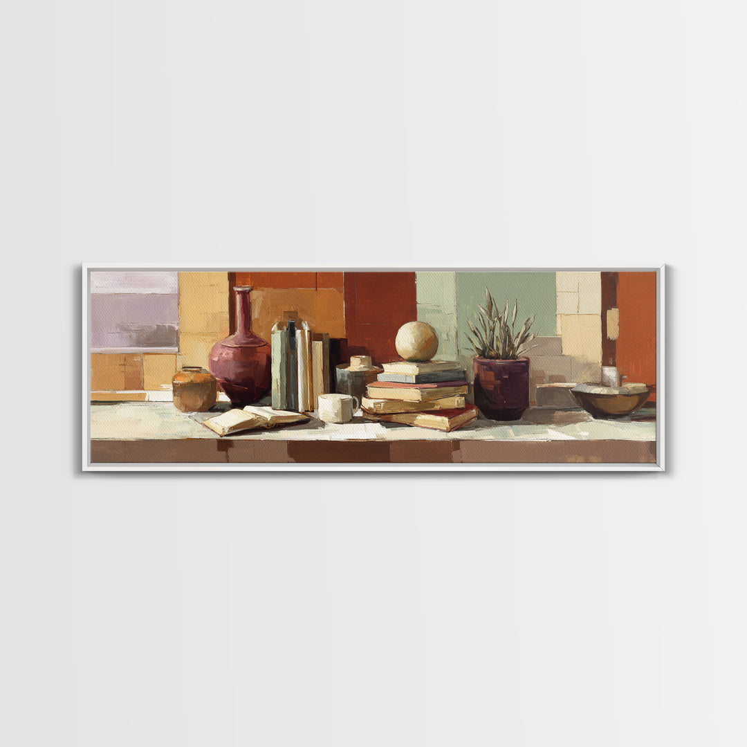 Sunlit Interior Still Life Canvas Print, Art, Ai Art, Living Room Decor, Fine Art, Home Decor, Gallery Decor, ART-3x1-54