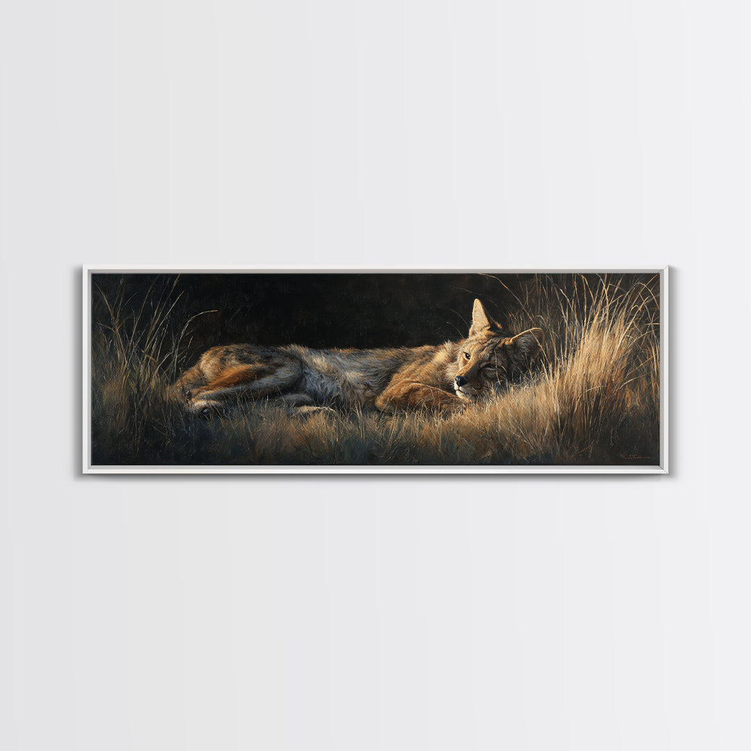 Elegant Animal Portrait Framed Canvas Print, Art, Art Commission, Living Room Decor, Fine Art, Black Art, Framed Art, ART-3x1-58