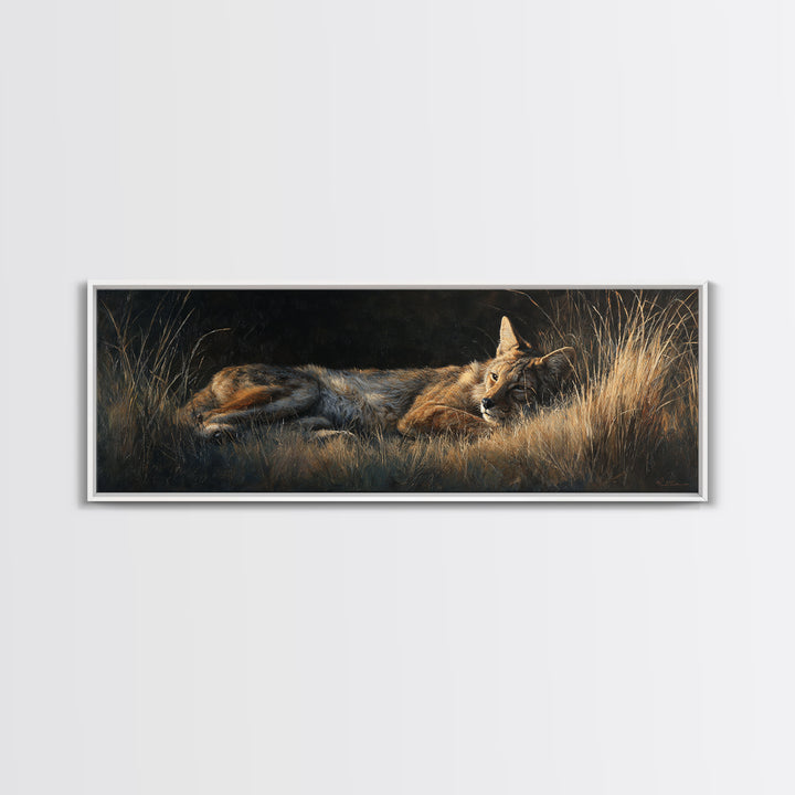 Elegant Animal Portrait Framed Canvas Print, Art, Art Commission, Living Room Decor, Fine Art, Black Art, Framed Art, ART-3x1-58