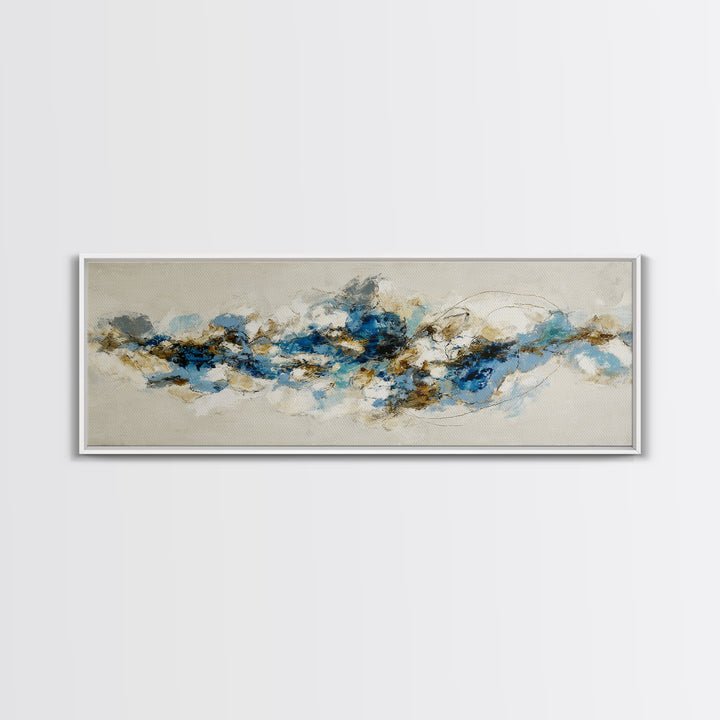 Abstract Water Forms Framed Canvas Print, Art, Textured Painting, Living Room Decor, Abstract Art, Digital Wall Art, ART-3x1-59