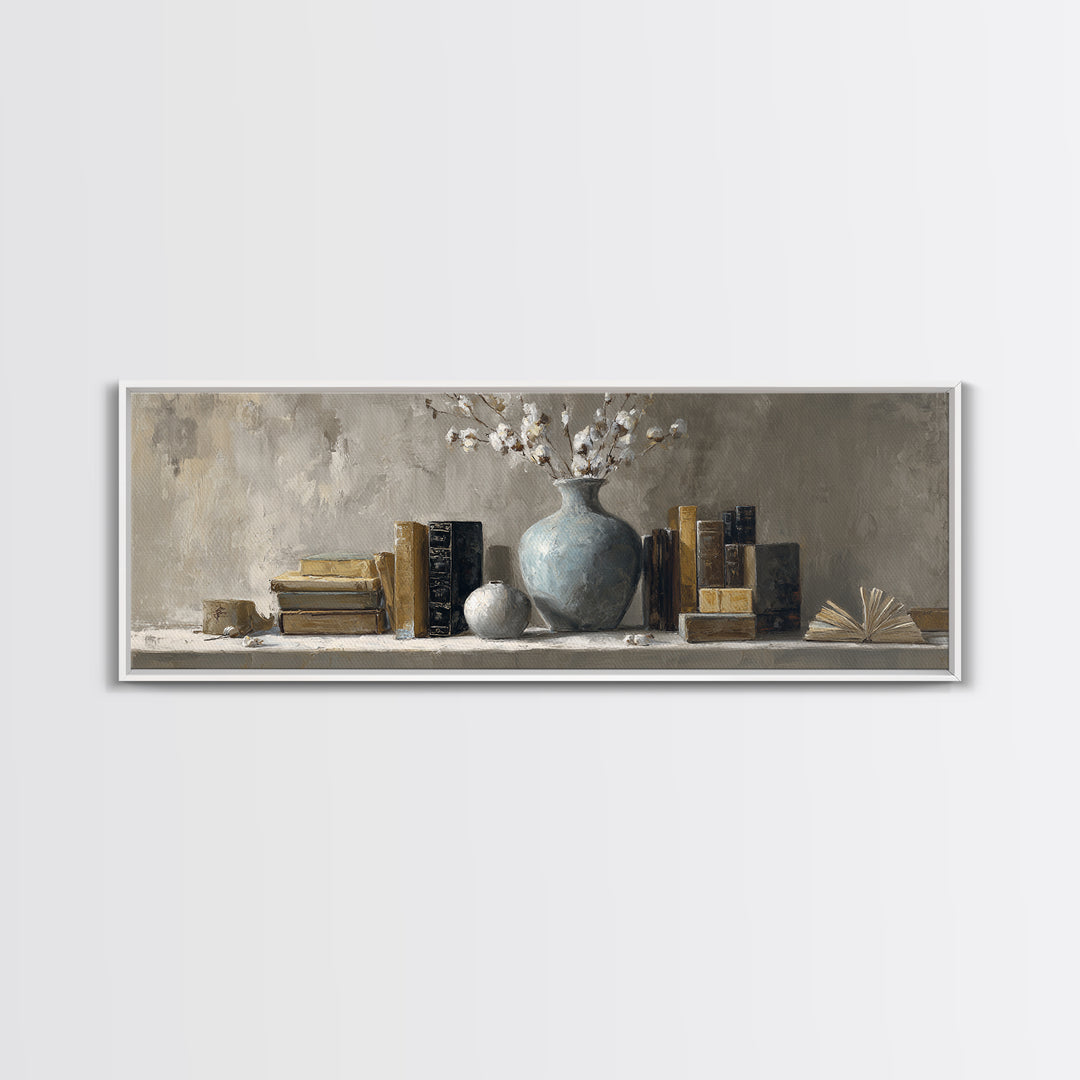 Sunlit Interior Still Life Canvas Print, Art, Canvas Art, Living Room Decor, Fine Art, Horizontal Wall Art, Home Decor, ART-3x1-6