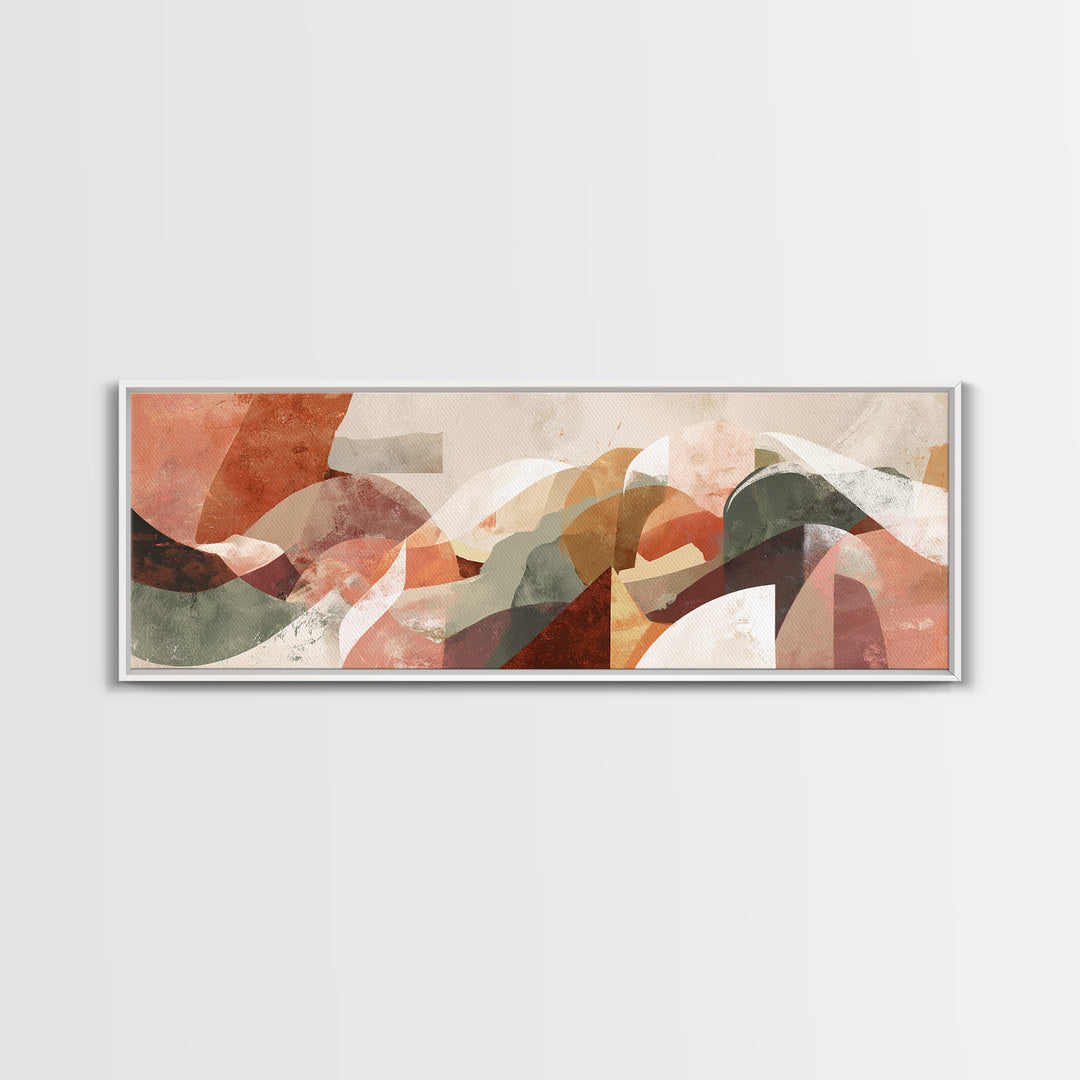 Modern Sculptural Shapes Rendered as Painted Forms Canvas Print, Art, Neutral Decor, Living Room Decor, Abstract Art, ART-3x1-70