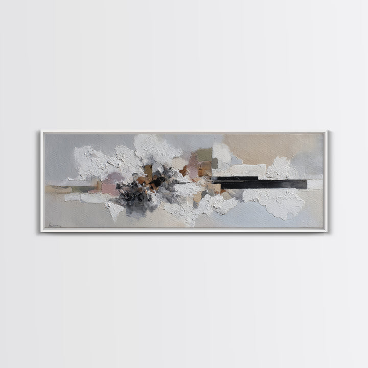 Textured Neutral Abstraction Framed Canvas Print, Art, Art Nouveau, Living Room Decor, Fine Art, Abstract Wall Art, ART-3x1-77