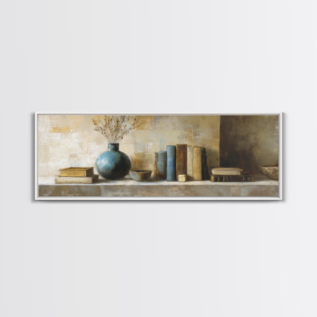 Sunlit Interior Still Life Canvas Print, Art, Textured Painting, Living Room Decor, Fine Art, Digital Wall Art, ART-3x1-78