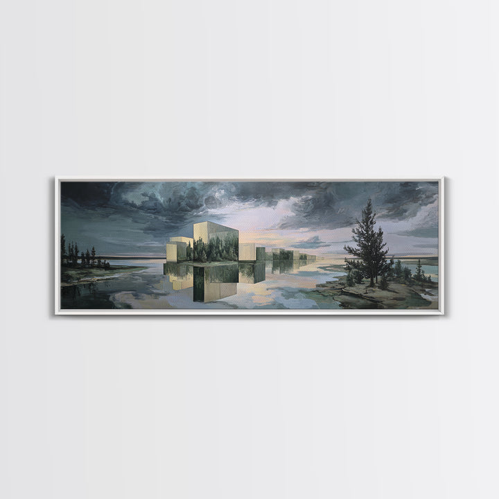 Surreal Dream Landscape Framed Canvas Print, Art, Gallery Decor, Living Room Decor, Oil Painting, Contemporary Art, ART-3x1-99