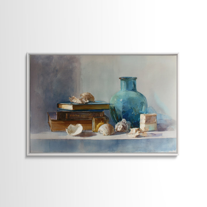 Sunlit Interior Still Life Framed Canvas Print, Art, Art Prints, Living Room Decor, Fine Art, Framed Wall Art, ART-3x2-18