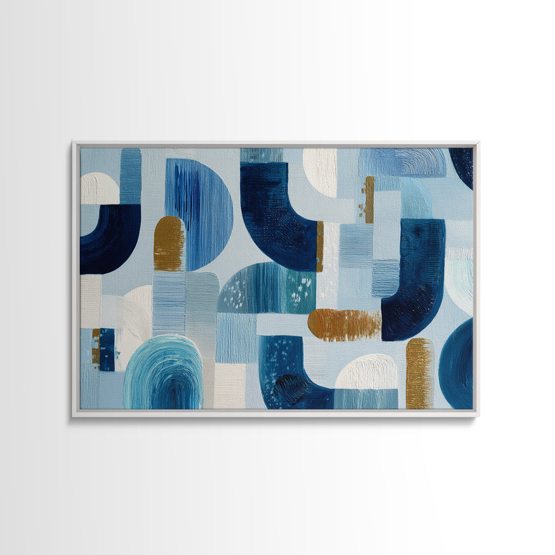 Abstract Water Forms Framed Canvas Print, Art, Wall Art Prints, Living Room Decor, Fine Art, Ai Art, Textured Wall Art, ART-3x2-23