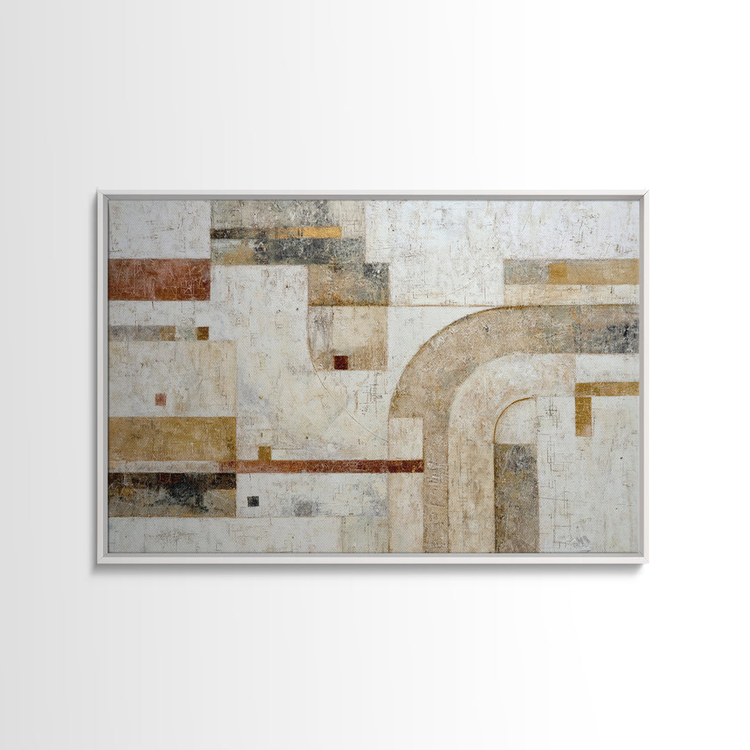 Textured Neutral Abstraction Framed Canvas Print, Art, Framed Wall Art, Living Room Decor, Abstract Art, Resin Art, ART-3x2-41