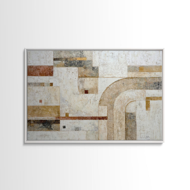 Textured Neutral Abstraction Framed Canvas Print, Art, Framed Wall Art, Living Room Decor, Abstract Art, Resin Art, ART-3x2-41