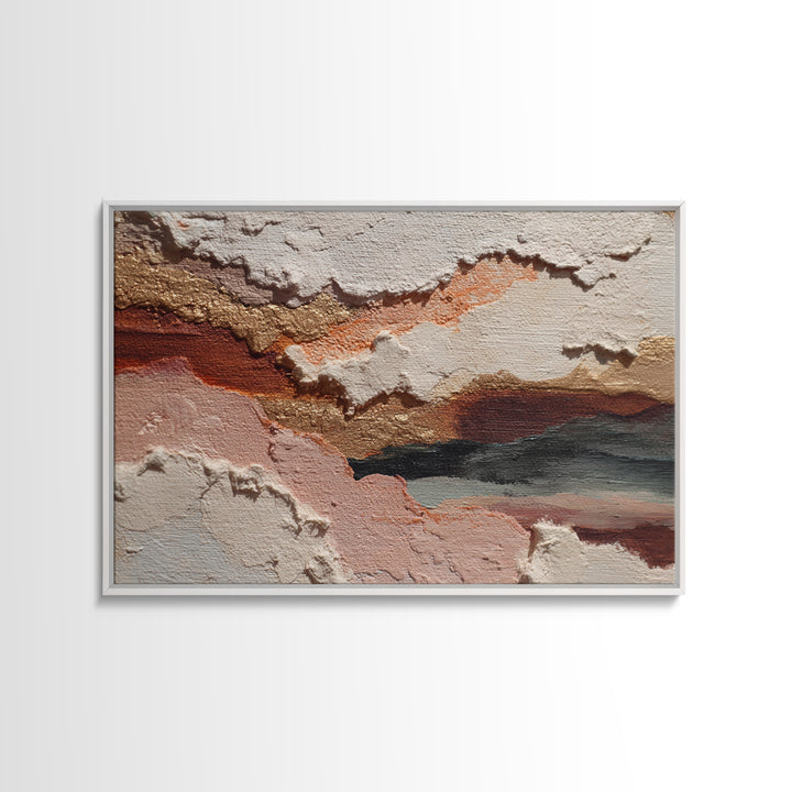 Contemporary Abstract with Layered Pigments and Energetic Canvas Print, Art, Large Wall Art, Living Room Decor, Fine Art, ART-3x2-54