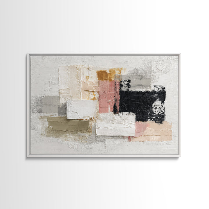 Textured Neutral Abstraction Framed Canvas Print, Art, Framed Wall Art, Living Room Decor, Abstract Art, Resin Art, ART-3x2-65
