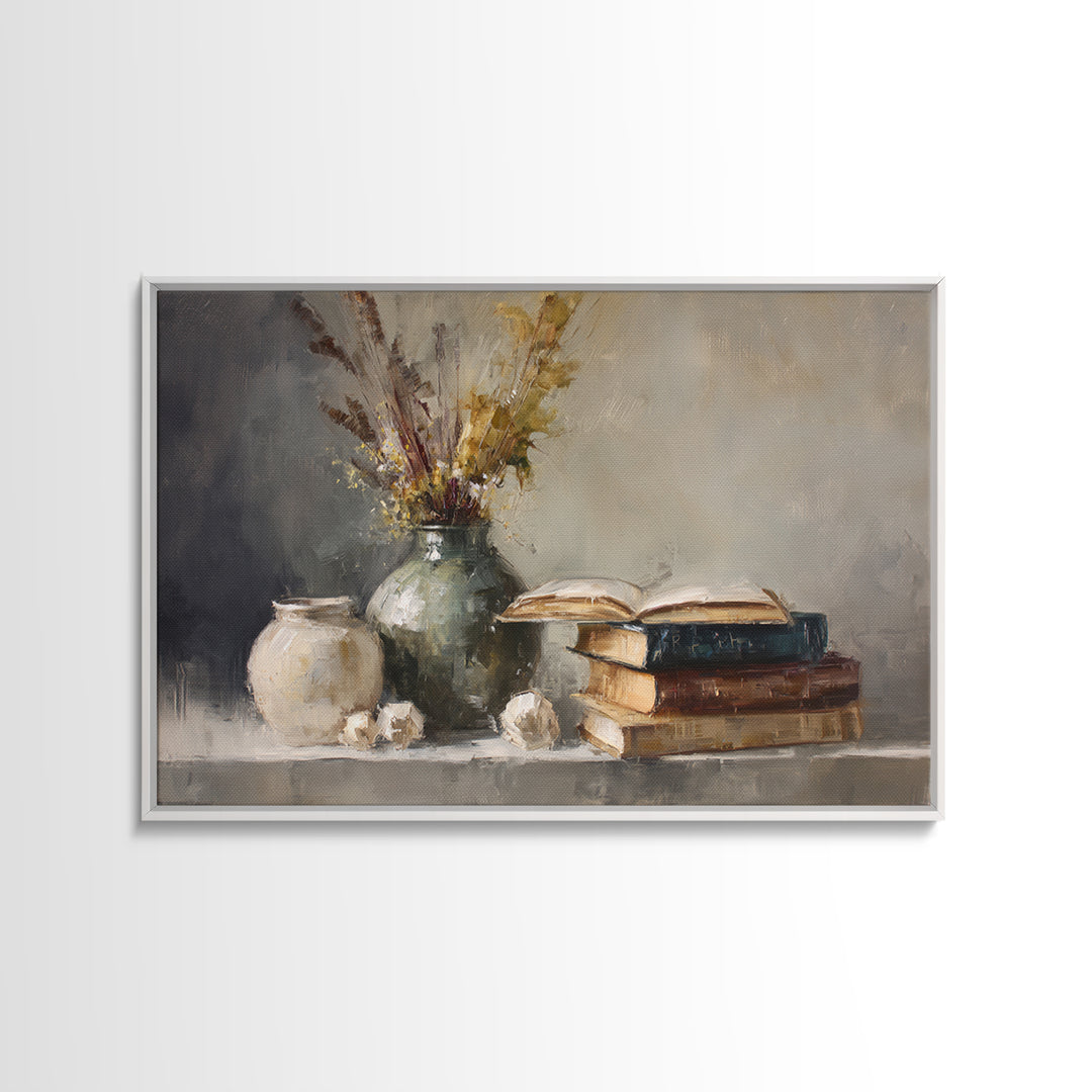 Sunlit Interior Still Life Canvas Print, Art, Art Commission, Living Room Decor, Fine Art, Black Art, Framed Art, ART-3x2-66